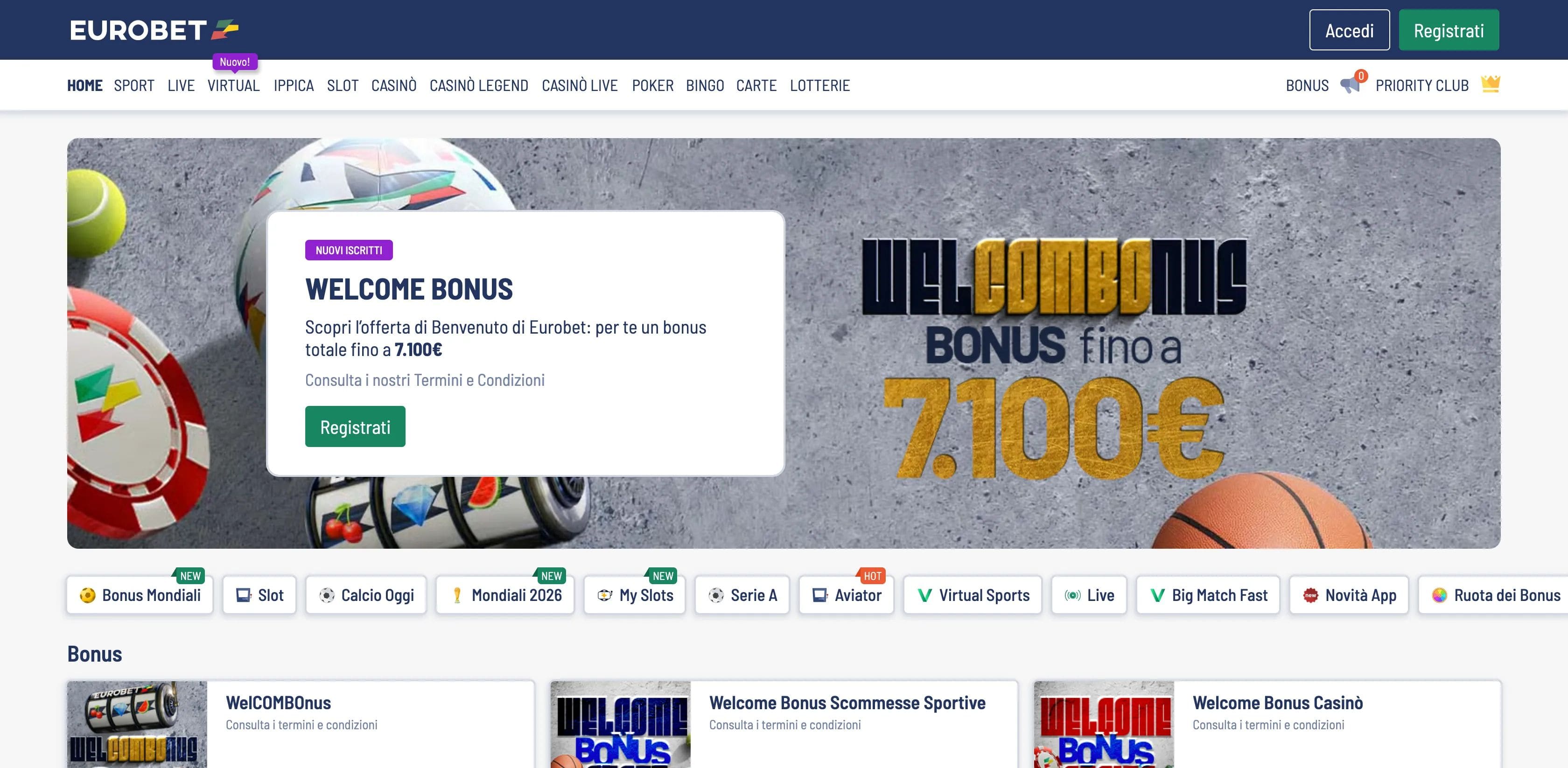 Eurobet casino siti scommesse non AAMS