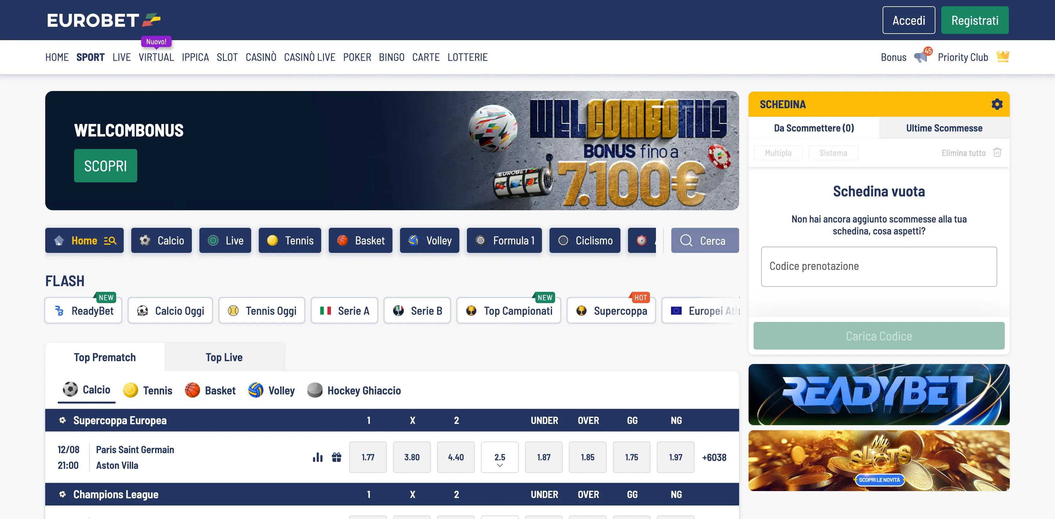 Eurobet Siti scommesse non AAMS